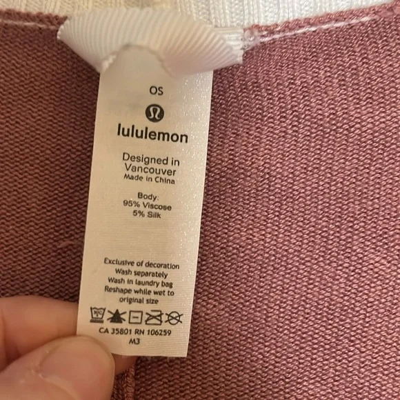 Lululemon Hatha Wrap Quicksand Pink Heathered Core Shawl One Size - Picture 2 of 7